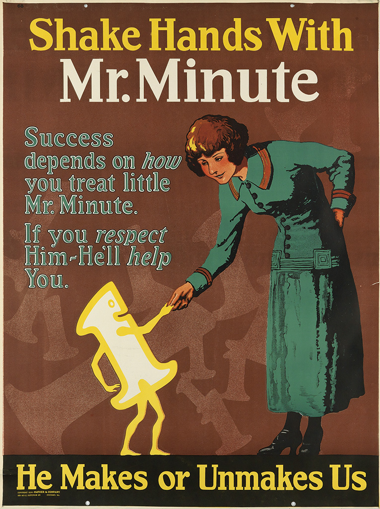 Shake Hands With Mr. Minute, brown poster