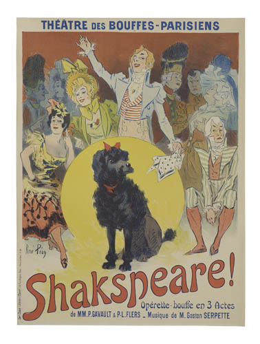 Shakspeare, black poodle, crowd