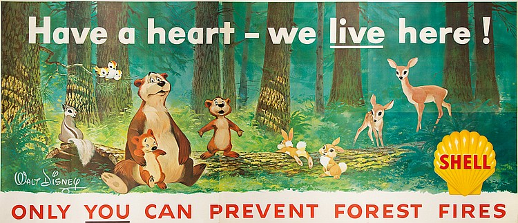 Only You Can Prevent Forest Fires, Shell, long green poster, forest creatures
