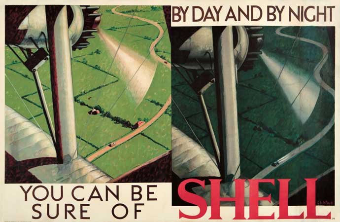 By Day and By Night You Can Be Sure of Shell, green and grey poster