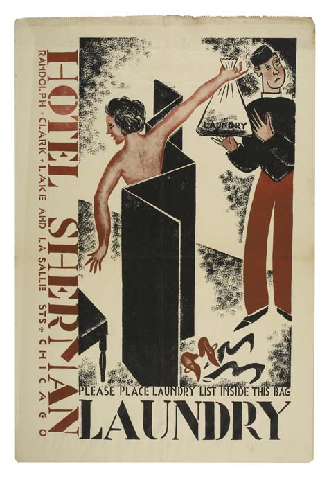 Hotel Sherman Laundry, woman changing