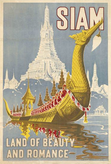 Siam, Land of Beauty and Romance, golden ship