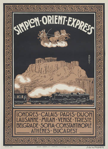 Simplon Orient Express Londres, Calais, brown poster