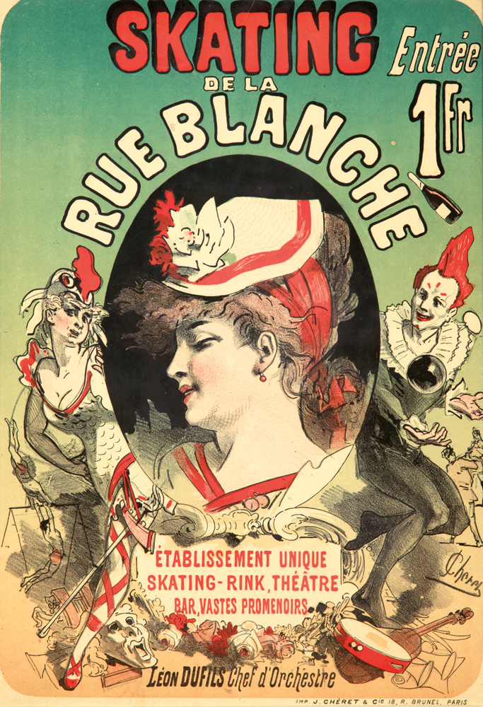 Skating Rink, woman in yellow, man in brown