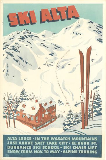 Ski Alta, skis in the snow