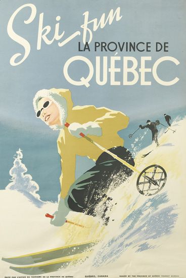 Ski Fun La Province de Quebec, woman skier in yellow