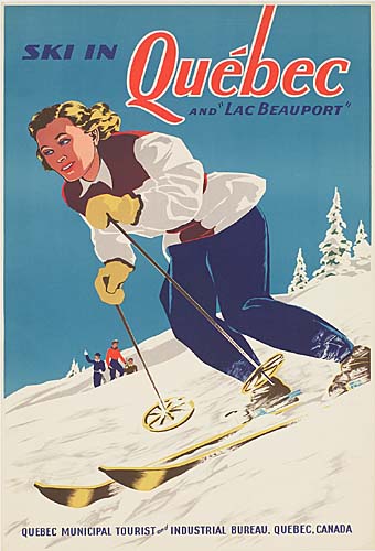 Ski in Quebec and Lac Beauport, woman skiing