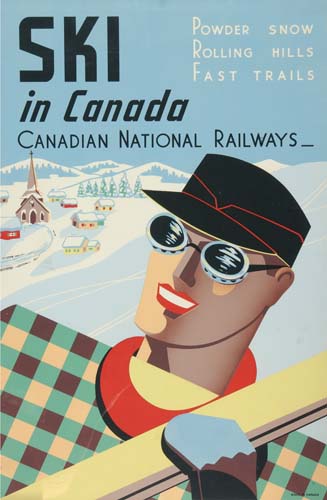 Ski in Canada, Canadian National Railways, skier