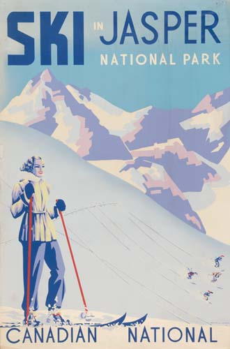 Ski in Jasper National Park, woman skiing