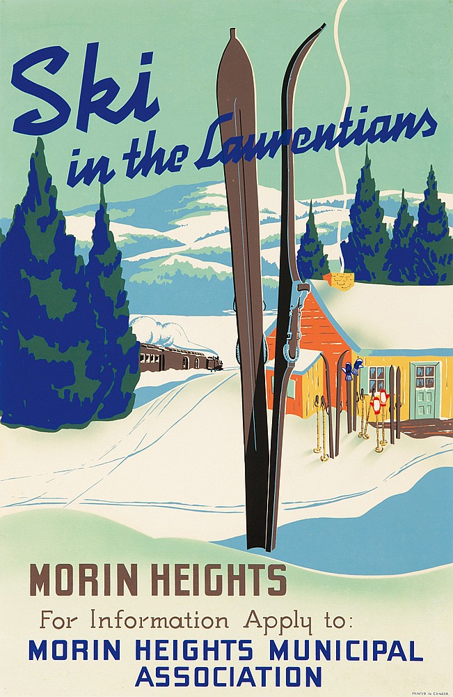 Ski in Laurentians Morin Heights, skis in the snow