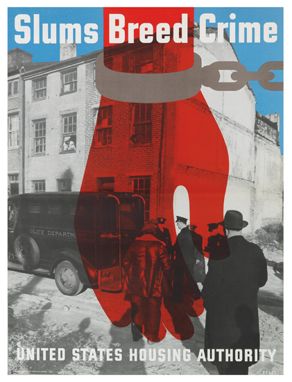 Slums Breed Crime, United States Housing Authority, red hand