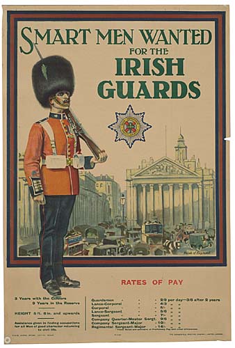 Smart Men Wanted for the Irish Guards, British guard