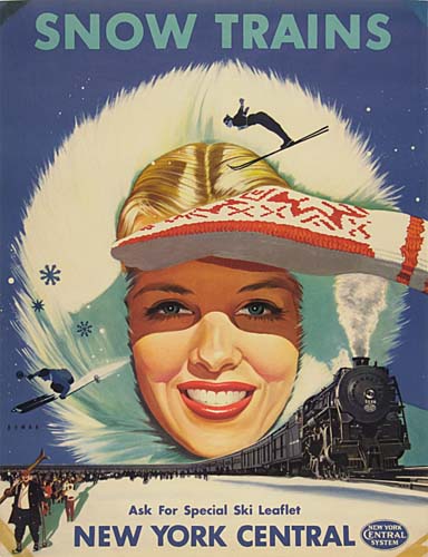 Snow Trains, New York Central, New York Central System, black train