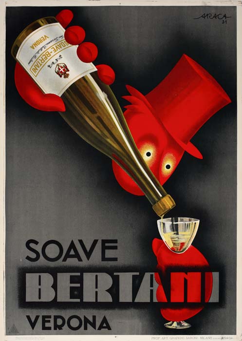 Soave Bertani Verona, red man pours a drink