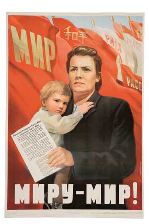 Woman and child, orange flags