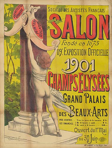 Societe des Artistes Francaise Salon, yellow poster, nude child
