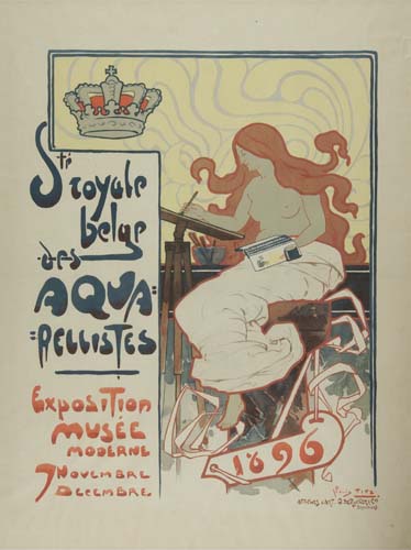 St Royale Belue, topless woman painting