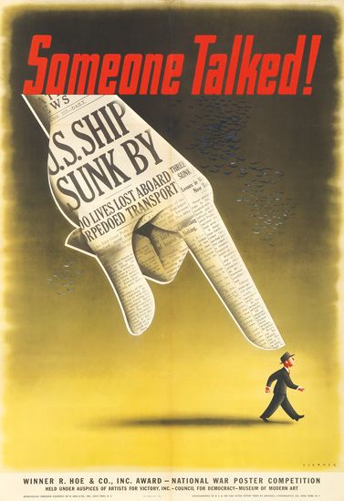 Someone Talked, Newspaper hand, yellow poster