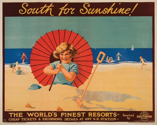 South For Sunshine The World’s Finest Restorts, girl with red umbrella