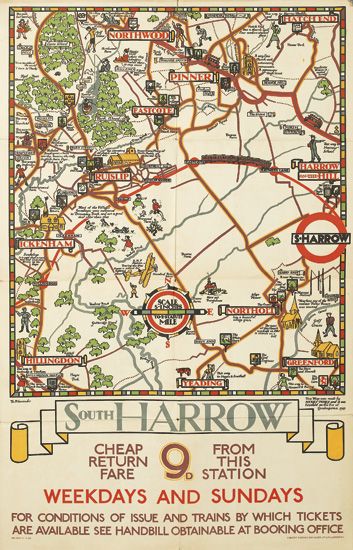 South Harrow, Weekdays and Sundays, routes