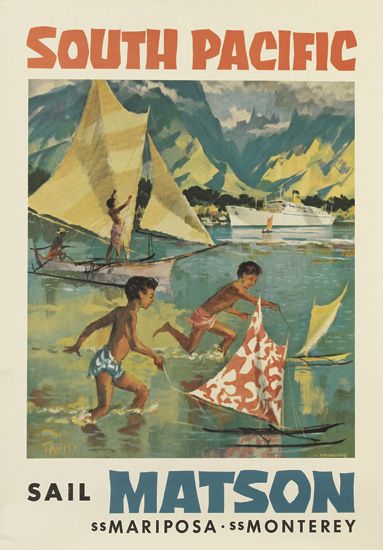 South Pacific Sail Matson, children play in the water