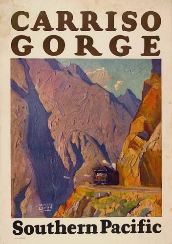 Carriso Gorge Southern Pacific, black poster