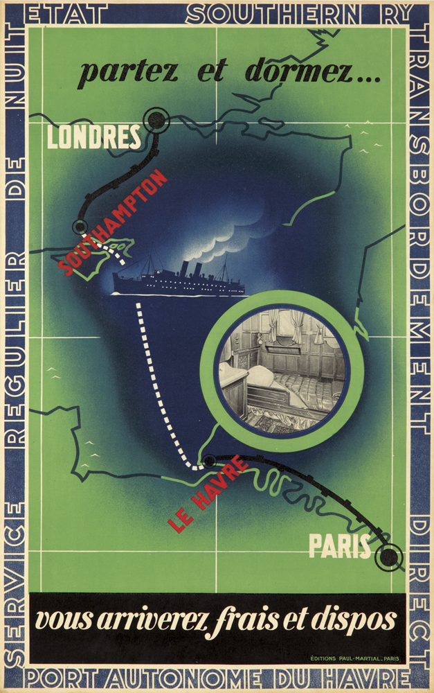 Southern Railway, route map, green poster