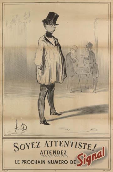 Soyez ttentiste Attendez, Signal, man in top hat