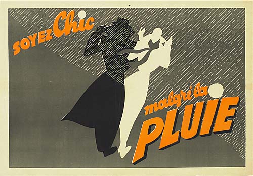 Soyez Chic, Pluie, grey poster