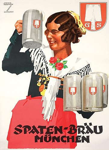 Spaten Brau Munchen, girl in pink skirt