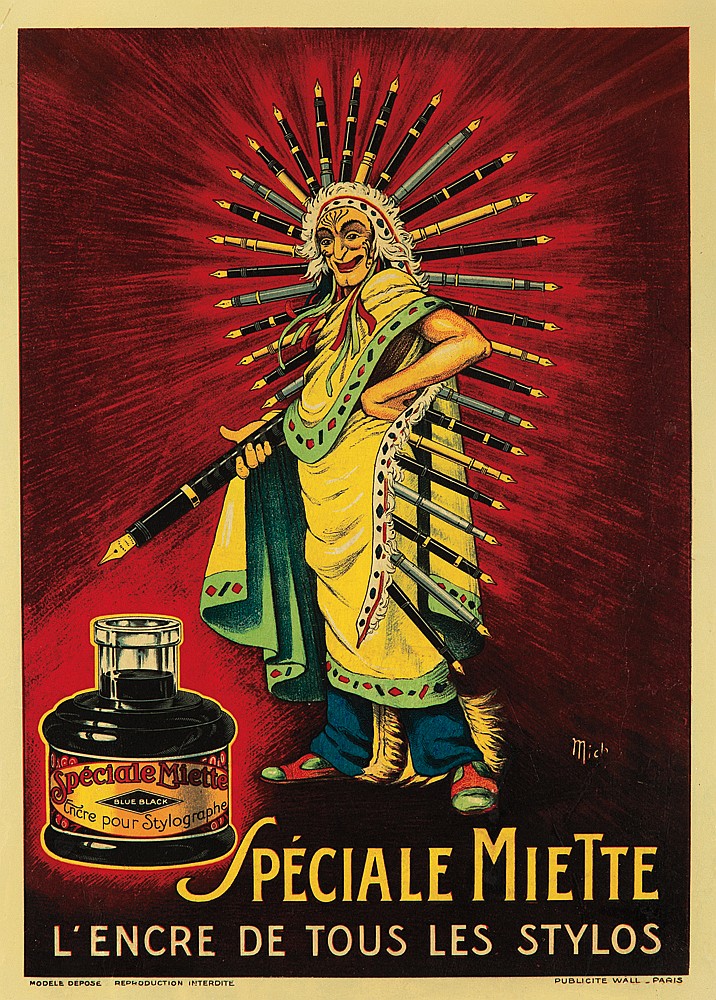 Speciale Miette, red poster, pen and ink