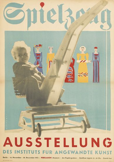 Spielzeug Ausstellung, blue poster, baby