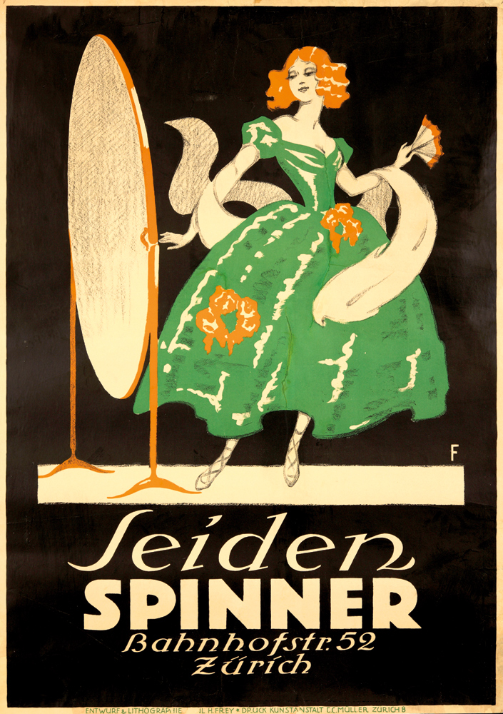 Seiden Spinner, woman in green dress