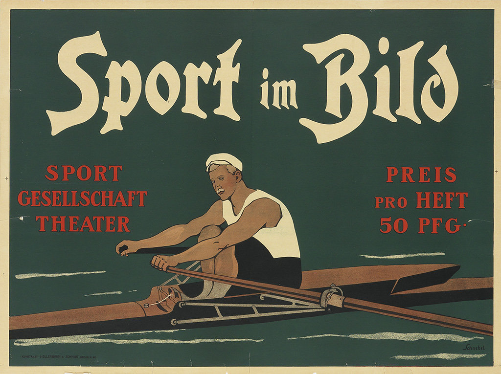 Sport im Bild, blue poster, rowing