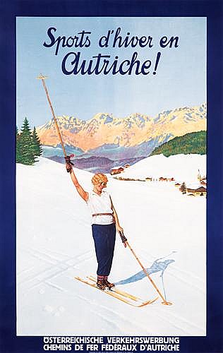 Sports D’Hiver, skier in blue