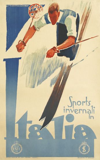 Italia Sports Invernalin, skier in blue