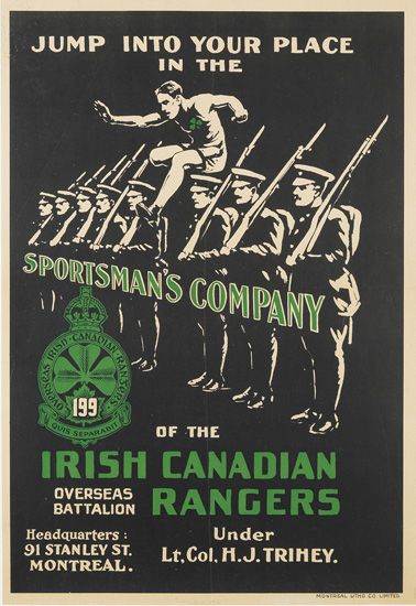 Irish Canadian Rangers, soldiers, black poster