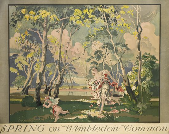 Spring on Wimbledon Common, woman in the forest