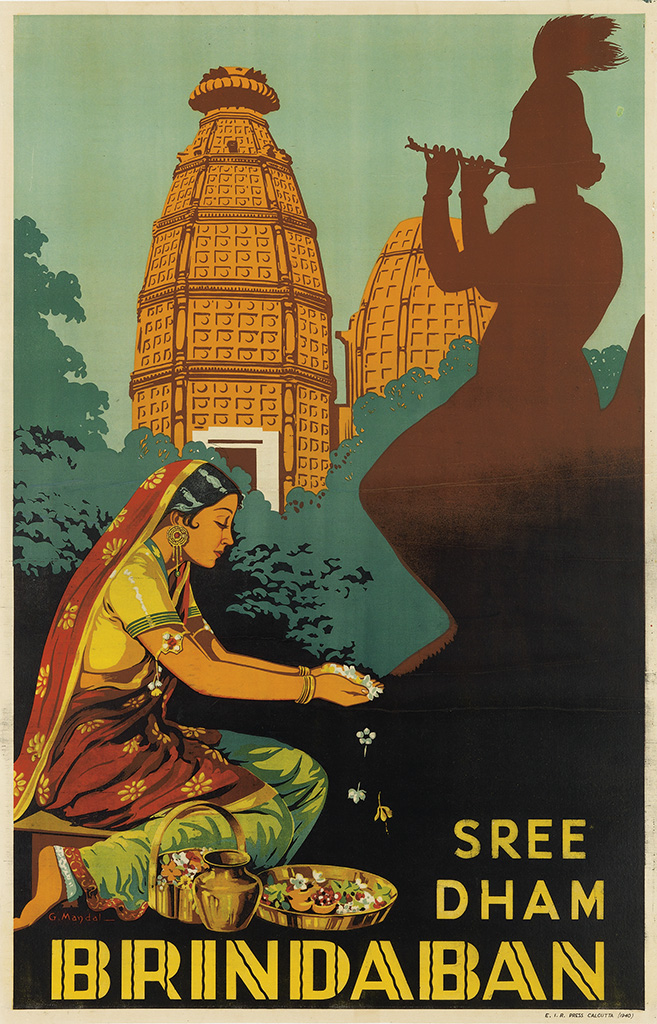 Sree Dham Brindaban, woman with flowers