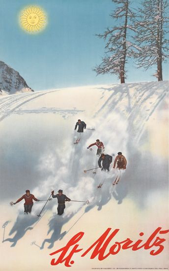 St. Moritz, skiers