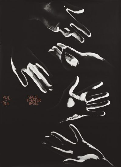 Stadt Theater Basel, black poster, hands