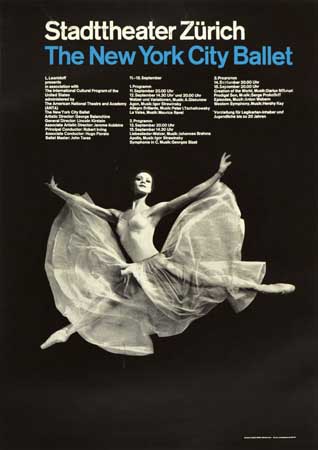Stadttheater Zurich, black poster, ballerina