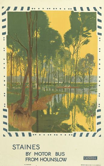 Staines by Motor Bus, trees in the swamp