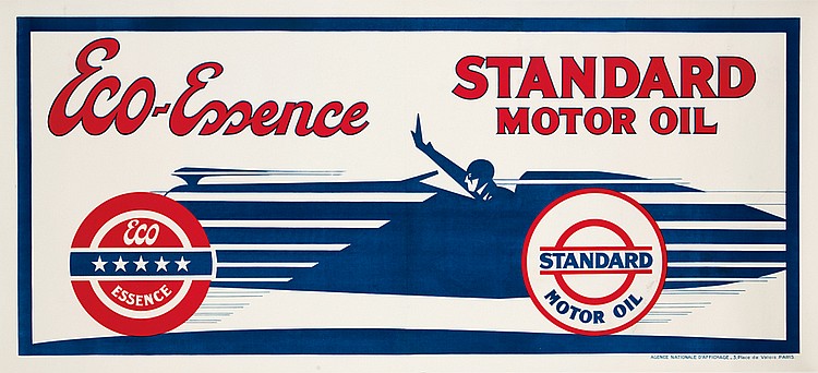 Eco-Essence Standard Motor Oil, long poster, blue car
