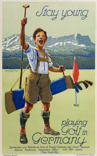 Stay Young, Playing Golf in Germany, boy with blue golf bag