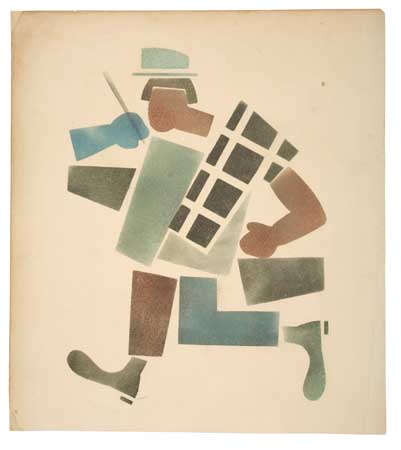 Abstract painting of a man