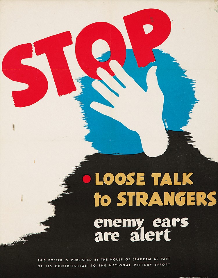 Stop, Loose Talk to Strangers, blue head