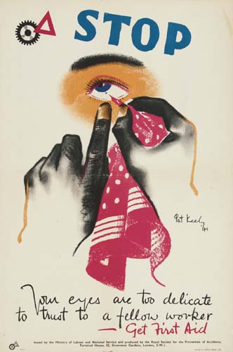 Stop, Your Eyes are too delicate to trust a fellow worker, Get First Aid