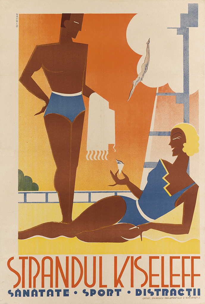 Strandul Kiseleff, man and woman on the beach