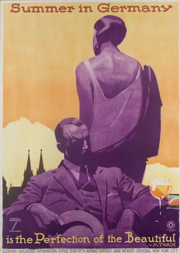 Summer in Germany is the Perfection of the Beautiful, purple outline of man and woman